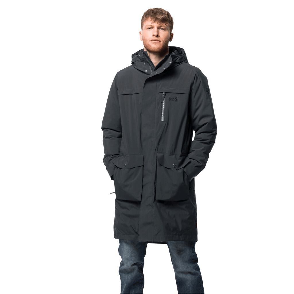 Jack Wolfskin COLD BAY Férfi Télikabát Fekete - WXECKL-732